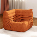 Full Foam Corner Chair – Comfortable Floor Couch for Adults, Waterproof Upholstery, Armless Fireside Lounge Chair for Living Room, Apartment, or Office (DarkOrange)