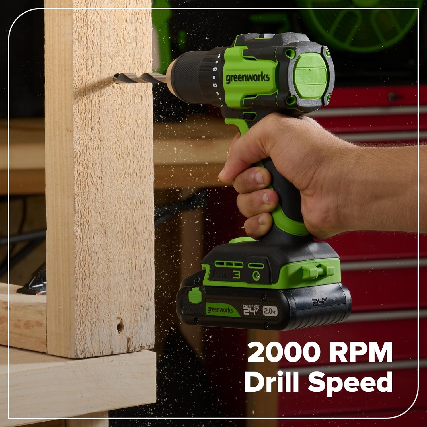 Greenworks 24V Cordless Brushless 400 in-lbs Drill/Driver+1950 in-lbs Impact Driver Combo,High Torque, Lightweight, (2) 2.0Ah USB-C Batteries(12,000mAh Power Bank) and 65W USB-C Fast Charger(3-Port)