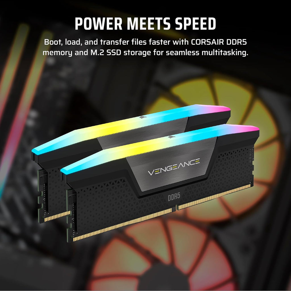 Corsair Vengeance a7400 Gaming PC – Liquid Cooled AMD Ryzen 7 7800X3D CPU – NVIDIA GeForce RTX 5080 GPU – 32GB Vengeance RGB DDR5 Memory – 2TB M.2 SSD – Black