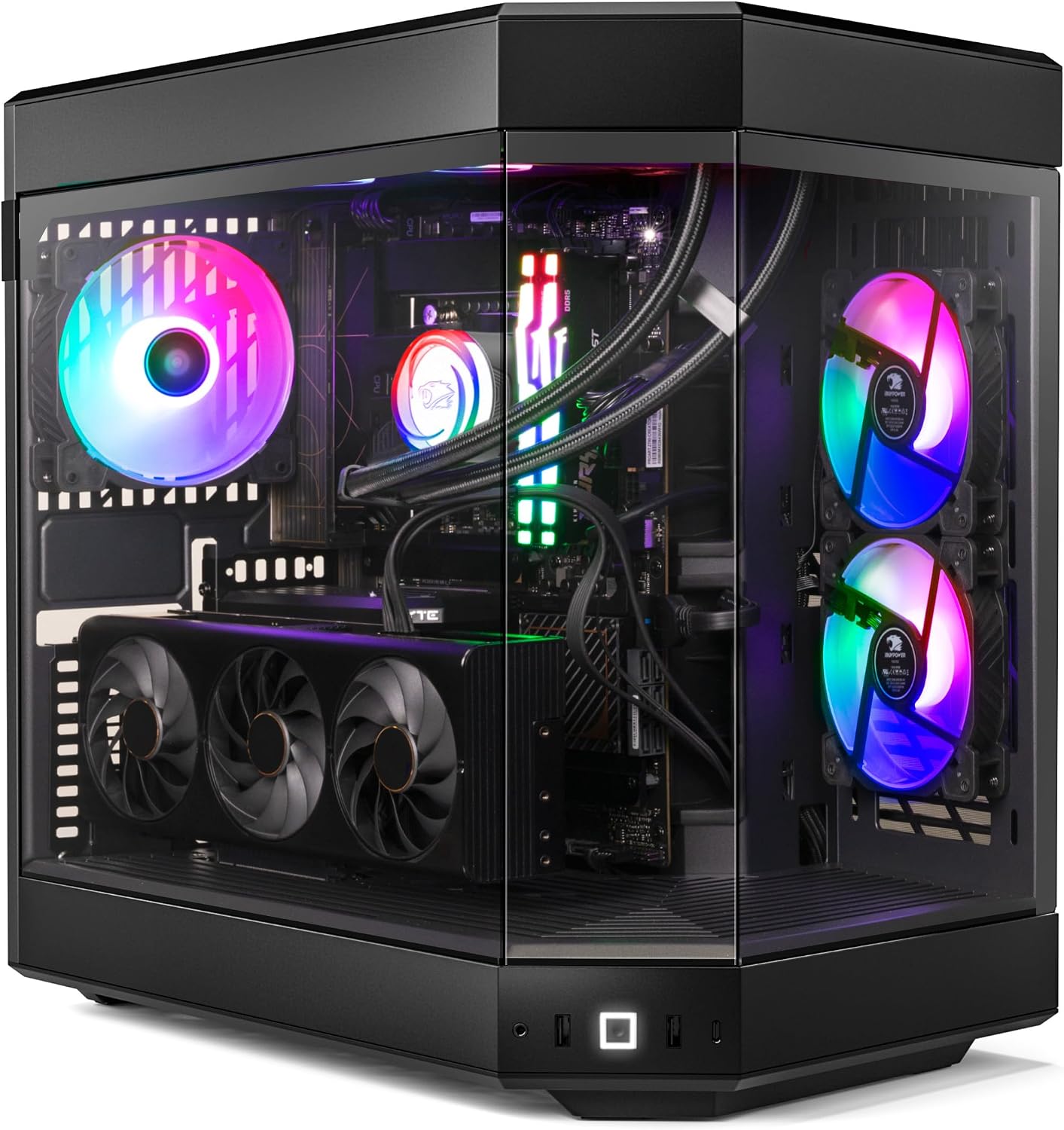 iBUYPOWER Y60 Black Gaming PC Desktop Computer Intel Core i9 14900F CPU, NVIDIA GeForce RTX 4060Ti 8GB GPU, 32GB DDR5 RGB 5200MHz RAM, 1TB SSD, Windows 11 Home,Gamer Keyboard and Mouse-Y60BI9N46T04