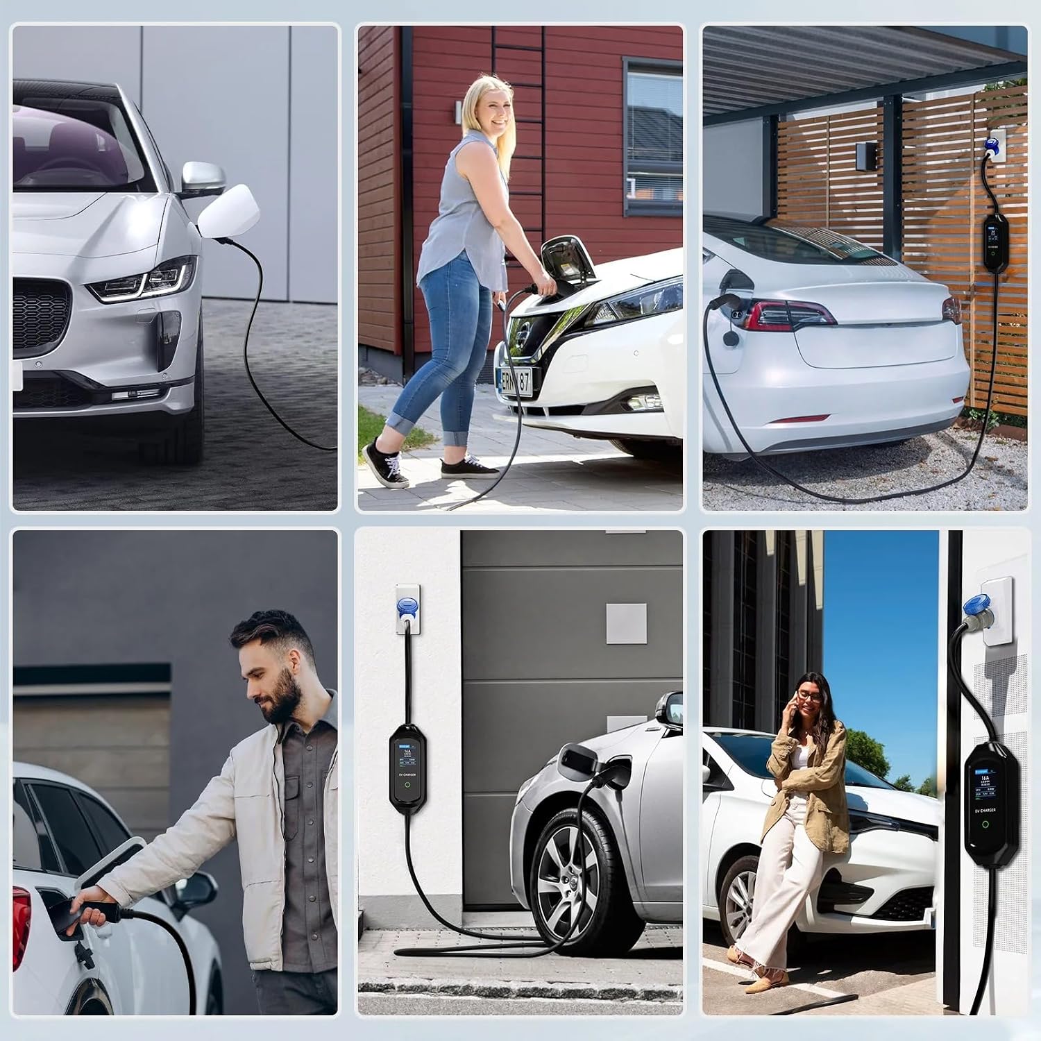 7.2kW Type 2 Charging Cable, 6/8/10/13/16/20/24/32A Adjustable Current, Charging Cable Electric car Type 2, EV Charger with Bag, 6M