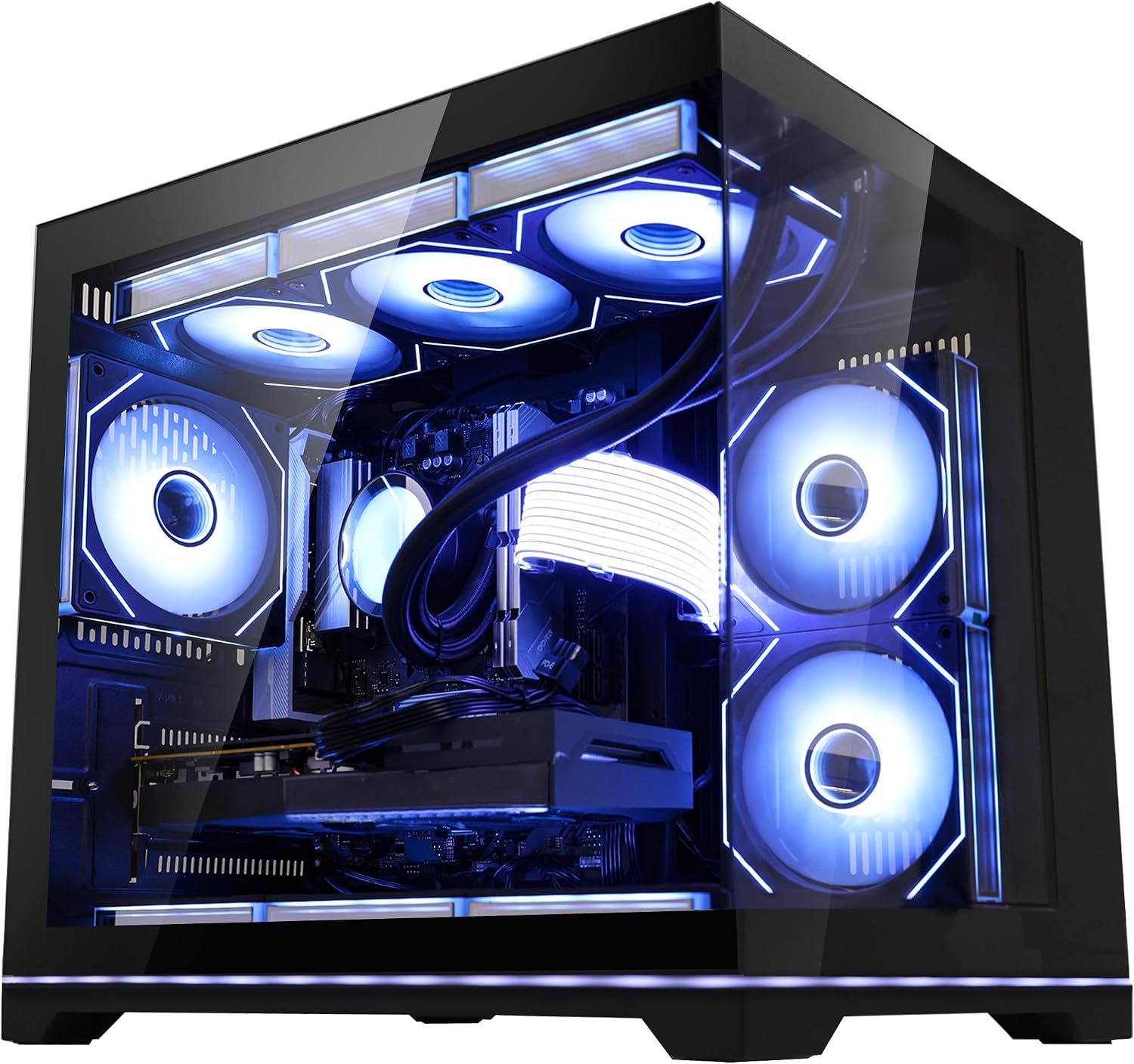 Ocean Park Gaming PC Desktop -AMD Ryzen 5 9600X 6-Core 3.9GHz -GeForce RTX 5060 8GB -32GB DDR5 RAM -1TB PCIe SSD -850W PSU -360mm AIO & APP RGB Fan Control -WiFi & BT -Windows 11 -Black