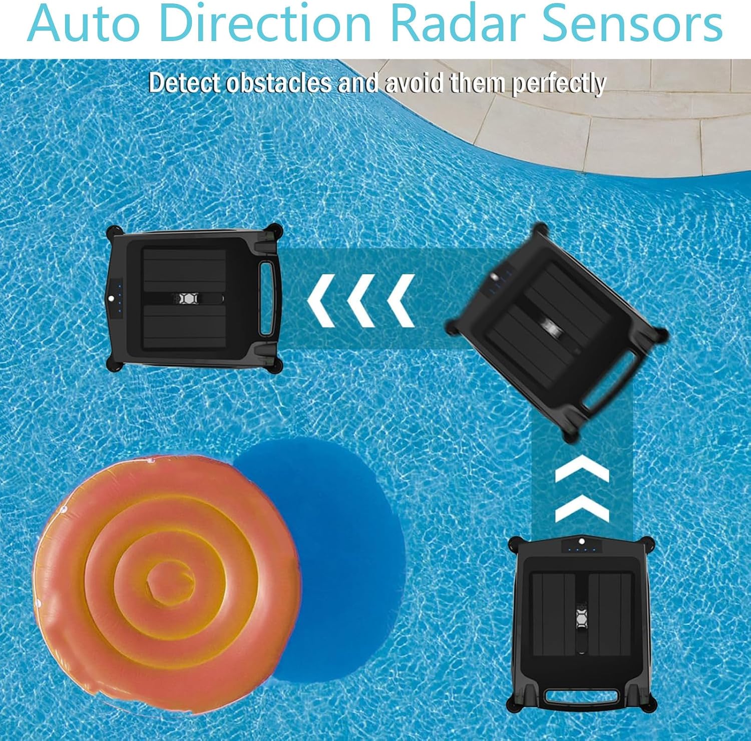 Solar Powered Automatic Robotic Pool Skimmer Cleaner,Solar Pool Cleaner Dual Mode ＆ Overnight Continuous Cleaning, for All Swimming Pool