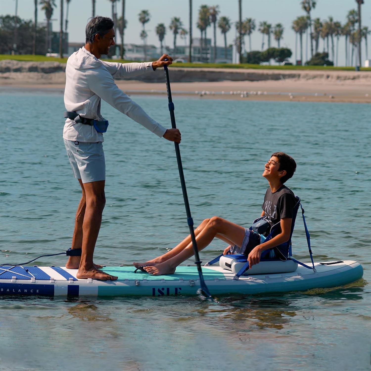 ISLE Pioneer Inflatable Stand Up Paddle Board, Incl. Coil Leash, Touring Fin, Travel Backpack, Hand Pump, Paddle - Beginner Friendly SUP - max. 285 lbs - 10'6'' Inflatable Paddle Boards for Adults