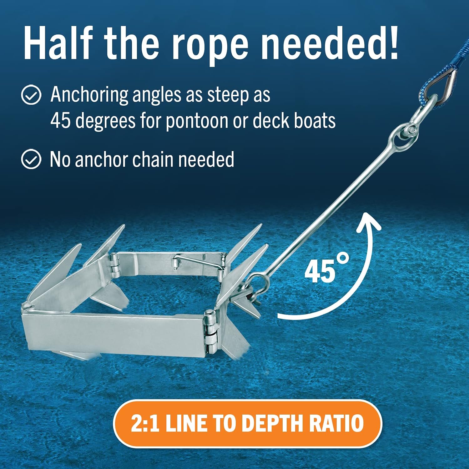 Better Boat Box Anchor for Boats, Folding Boat Anchor Hot Dip Galvanized, Double Sided Slide Anchor for Pontoon Fishing and Cabin Cruiser, Multiple Sizes
