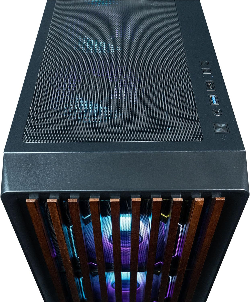 ViprTech Overlord 2.0 Liquid-Cooled PC - AMD Ryzen 7 5700X (4.6Ghz Turbo), AMD RX 9060 XT 16GB, 32GB DDR4 RAM, 1TB SSD, Black Wood Case, RGB Keyboard Mouse, VR-Ready, WiFi BT, Win 11, Computer Tower