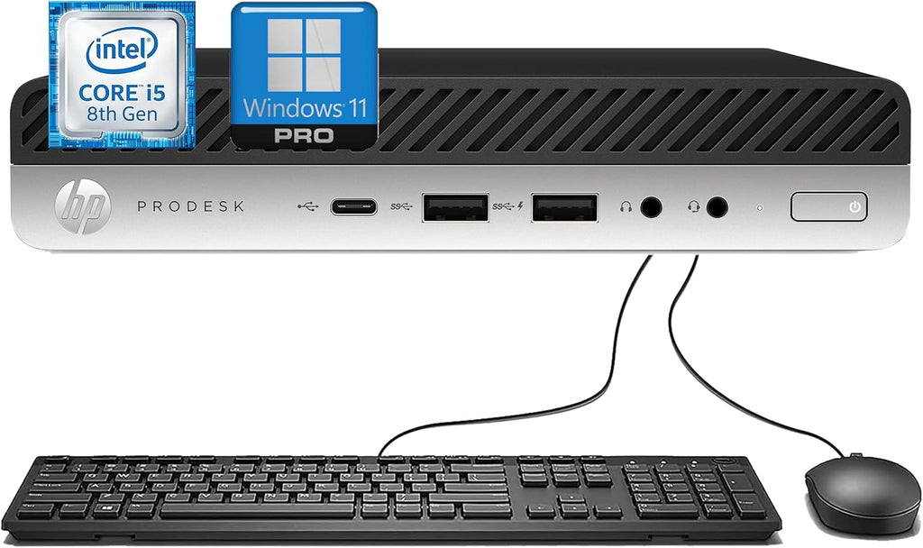 HP Prodesk 600 G4 Mini PC Desktop Win11 Pro, Micro Computer PC, Core 8th Gen i5-8500T 3.5GHz, 8GB RAM, 256GB SSD, 4K Support, WiFi, Bluetooth (Renewed)