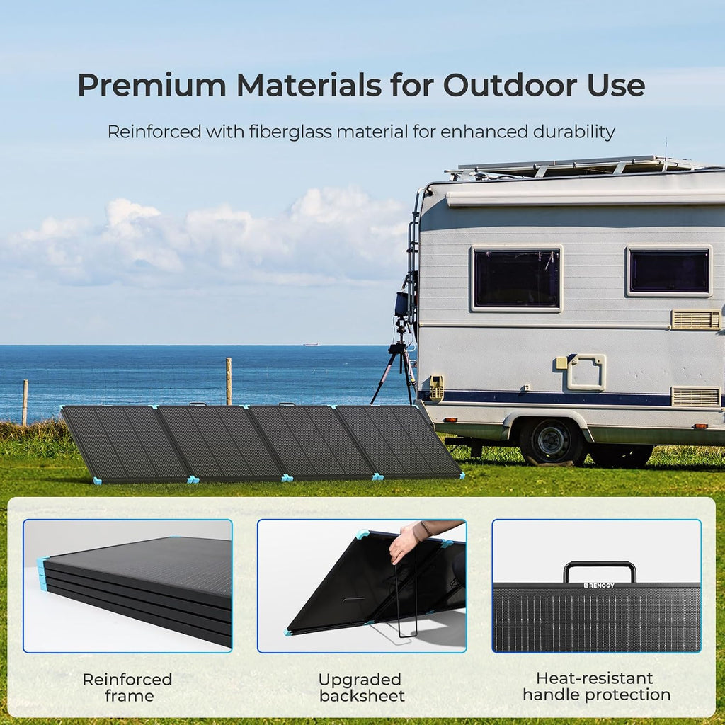 Renogy 300 Watt Solar Panel Suitcase, N-Type 12V Portable Foldable Solar Panels, 25% High Efficiency with 17% Lighter, Fast Setup with Kickstands, IP67 Waterproof for RV, Camping, Off-Grid, Blackouts