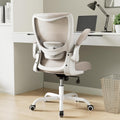 MUXX.STIL Office Chair, Ergonomic Desk Chair with Adjustable Lumbar Support and Flip up Armrest, Breathable Mesh Computer Chair for Home Office, Khaki