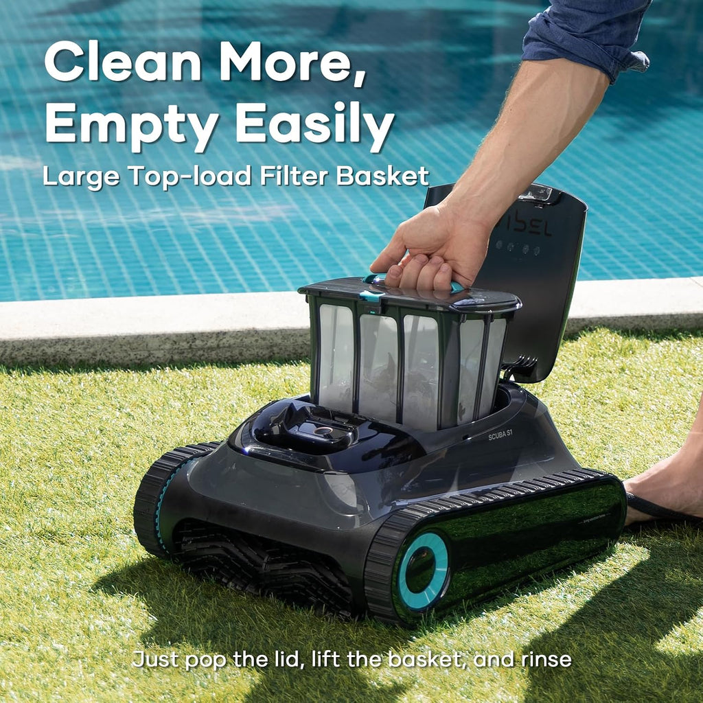 Aiper Scuba S1 Robotic Pool Cleaner, Wall & Waterline Cleaning, Cordless Pool Robot with 4 Modes, Smarter Navigation with High-Precision Sensors（Renewed）