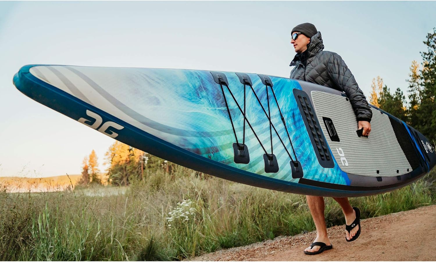 AQUAGLIDE Inflatable Stand Up Paddle Board with Premium SUP Accessories - Backpack, Leash, and Hand Pump - Roam 12.5' ISUP, Multicolor (585421104)