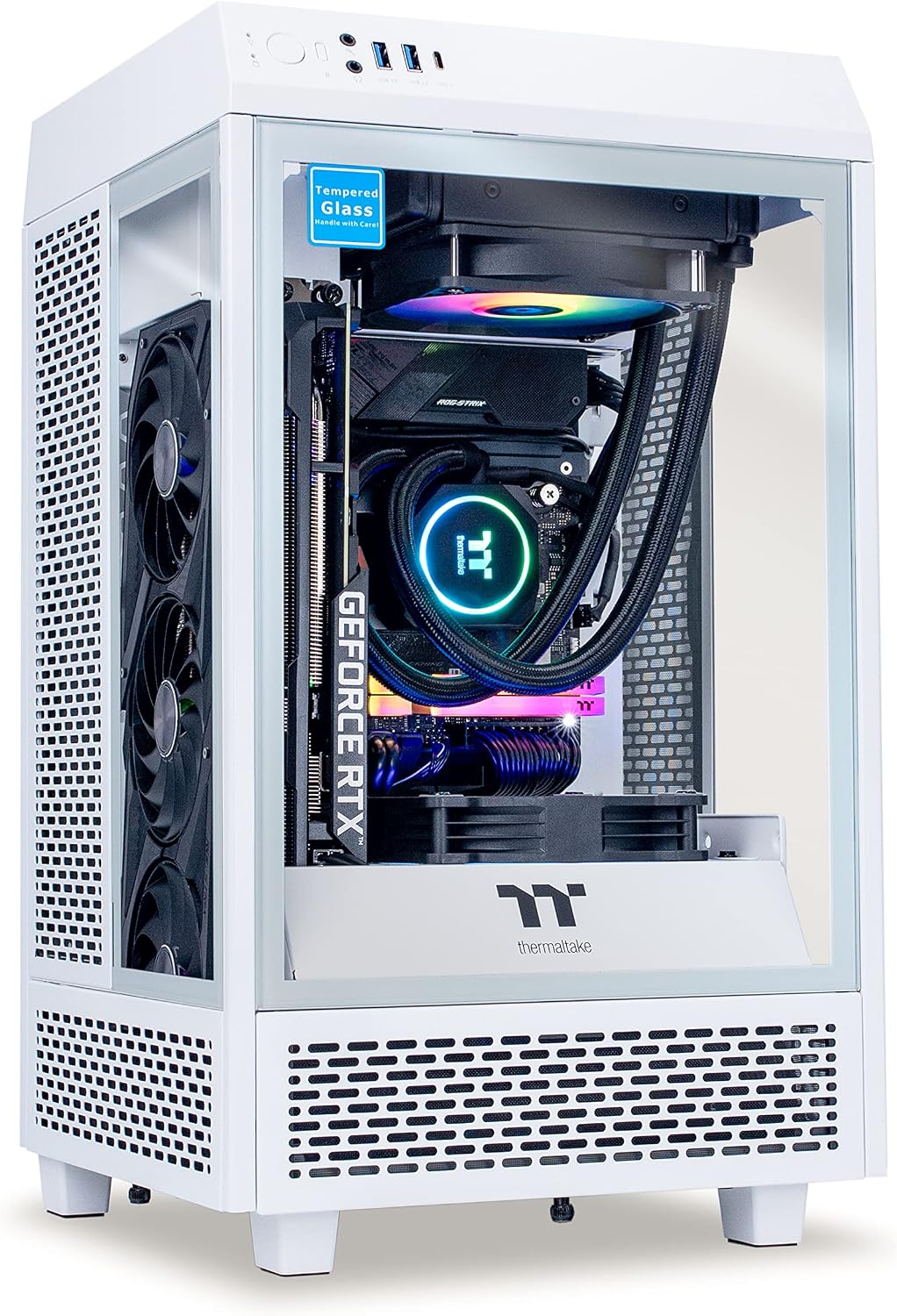 Thermaltake Reactor 380T Snow AIO Liquid Cooled Gaming PC (AMD Ryzen™ 7 5800X 8-core, DDR4 3600Mhz 32GB RGB Memory, NVIDIA® GeForce RTX™ 3080Ti, 1TB NVMe Gen4, WiFi, Win 10 Home) TW1S-B550-38I-LCS