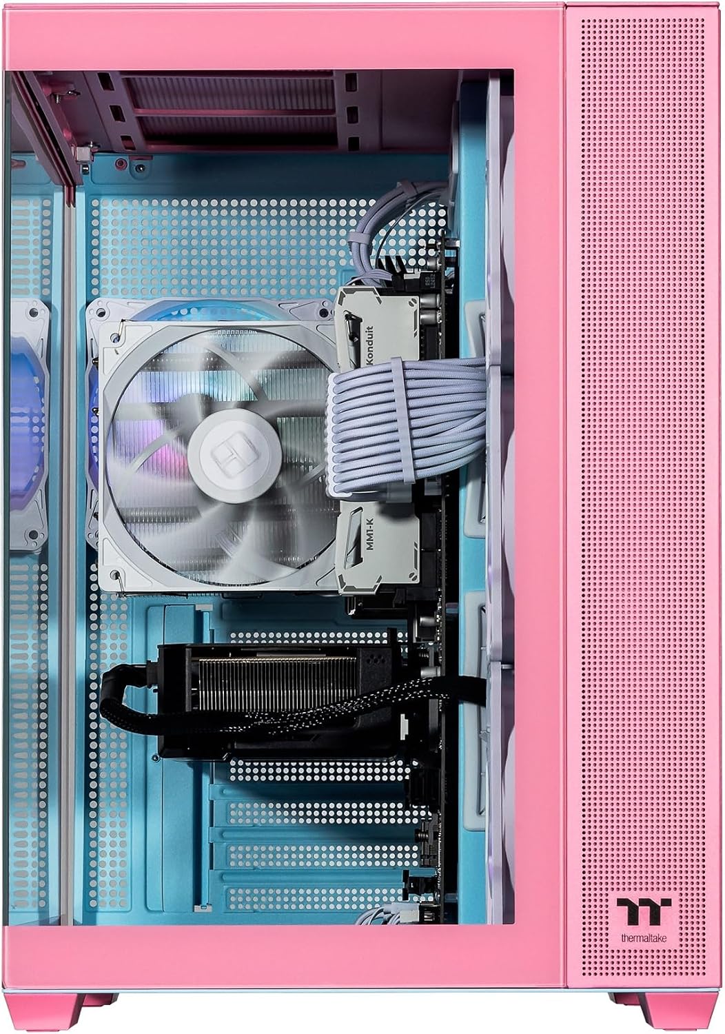 Velztorm Pink Fultix Prebuilt Gaming PC (AMD Ryzen 5-5500, GeForce RTX 5060, 16GB DDR4, 1TB PCIe SSD, RGB Fans, 750W PSU, WiFi 5, Bluetooth 5.0, RJ-45, 1 Display Port, HDMI, Win 11 Home)