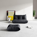 Foam Bean Bag Chairs for Adults,Big Faux Leather Bean Bag Lounger Couches, Modern Sofa,Floor Lazy Sponge Couch for Living Room Bedroom Dorm Office,Black