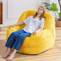 Giant Bean Bag Chair with Armrests - Oversized Cozy Seating for Adults, Corduroy Fabric & High-Resilience Foam Filling, Ideal Lounge for Living Room, Bedroom & Gaming Room (Corn Yellow)