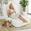 Human Dog Bed, Lazy Sofa Couch, Plush Floor Gaming Chair,5 Adjustable Position, sit, Sleep, fold, Suit to Put in Bedroom, Living Room,Space Saving Design (White)