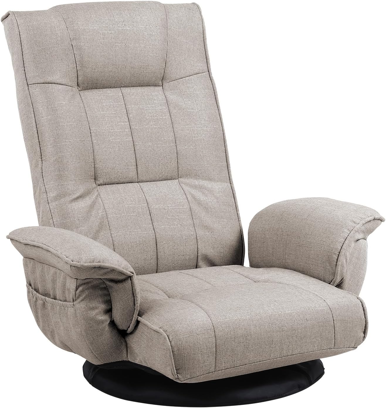 360 Degree Swivle Adjustable Floor Chair, Chaise Lounge Indoor, Folding Lazy Sofa with Armrests and Side Pocket Adults Gaming Chairs for Living Room, Bedroom Factory Price 201 (BE)