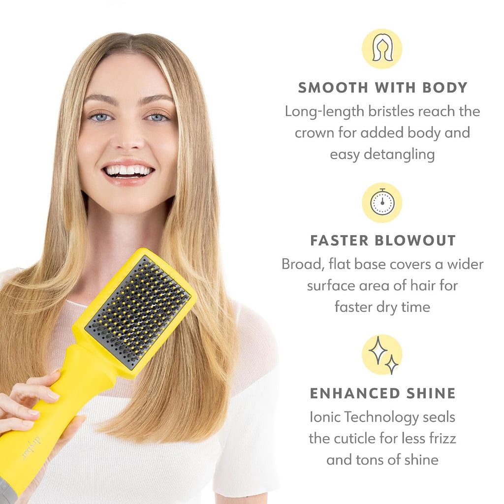 Drybar The Smooth Shot Paddle Brush Blow-Dryer | Smooths Hair for Easy Blowout, Reduces Frizz, Added Body, Quick & Easy One Step Styling for Long or Thicker Hair