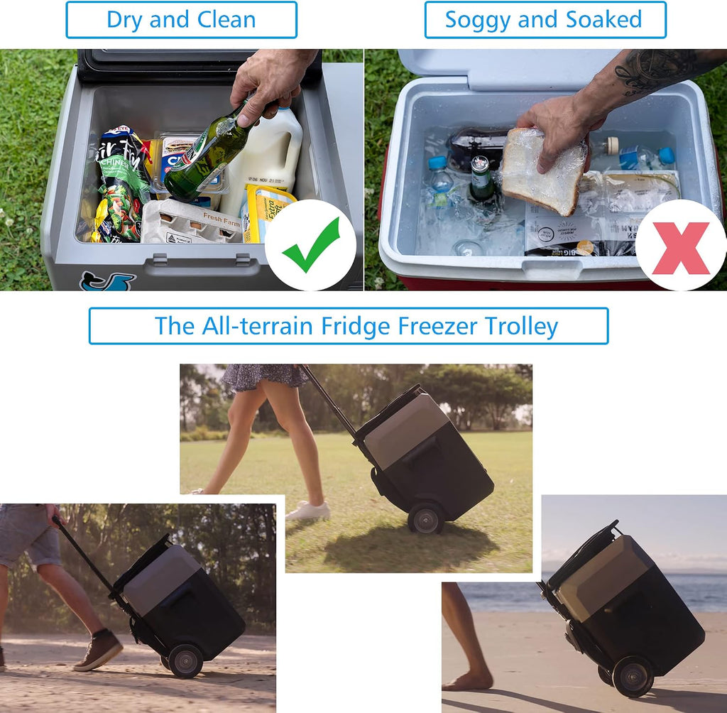 ACOPOWER LiONCooler Pro HY-COMBO-PX30 Solar Freezer Portable 32 Quarts Cooler & 90 Watt Solar Panel Combination Kit for Truck RV Boat Outdoor Camping, Black&Grey