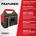 Heater Sports Hot Box 600 Portable Power Supply to Supply Power to Select Pitching Machines for Up to 2 Hours or 4 Hours Run Time