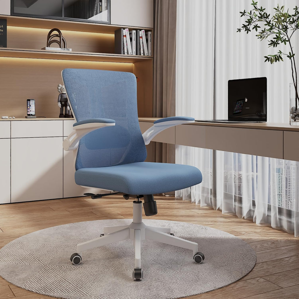 balmstar Ergonomic Office Chair Desk Chair - Mesh Computer Chair with 360° Swivel Wheels, Adjustable 90-130° Recline & Lumbar Support for Home Office, Supports up to 300lbs (01Blue)