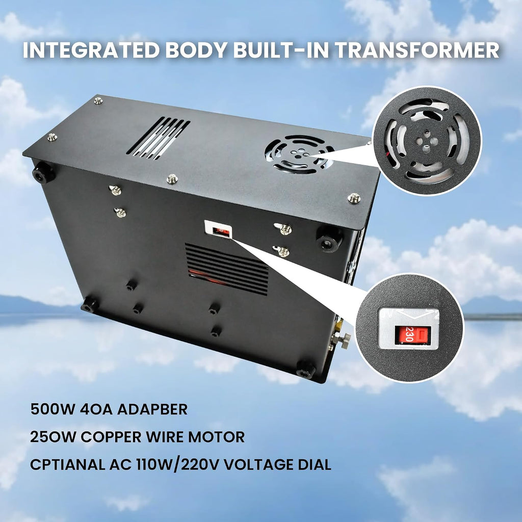 TUXING Portable PCP Air Compressor, 4500Psi/30Mpa, Auto Stop,Built-in Converter Powered by Car 12V DC or Home 110V AC,Paintball Tank Compressor with Extra Moisture-Oil Separator