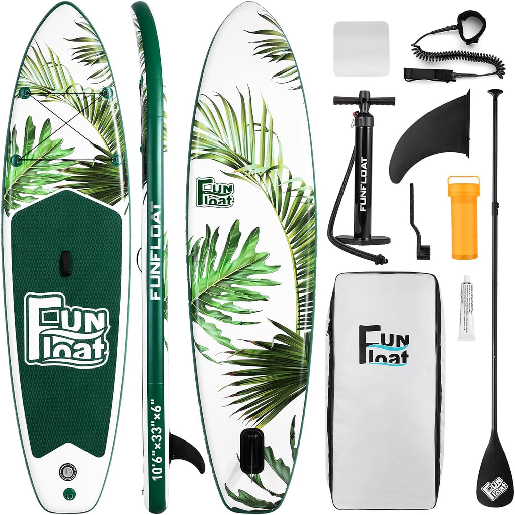 SUP, Paddle Board 11'x33 x6 Wide Inflatable Stand Up Paddle Board with Hand Pump, Leash, Adjustable Paddle for Basic Version, 100L Backpack, All-Round Sup Board