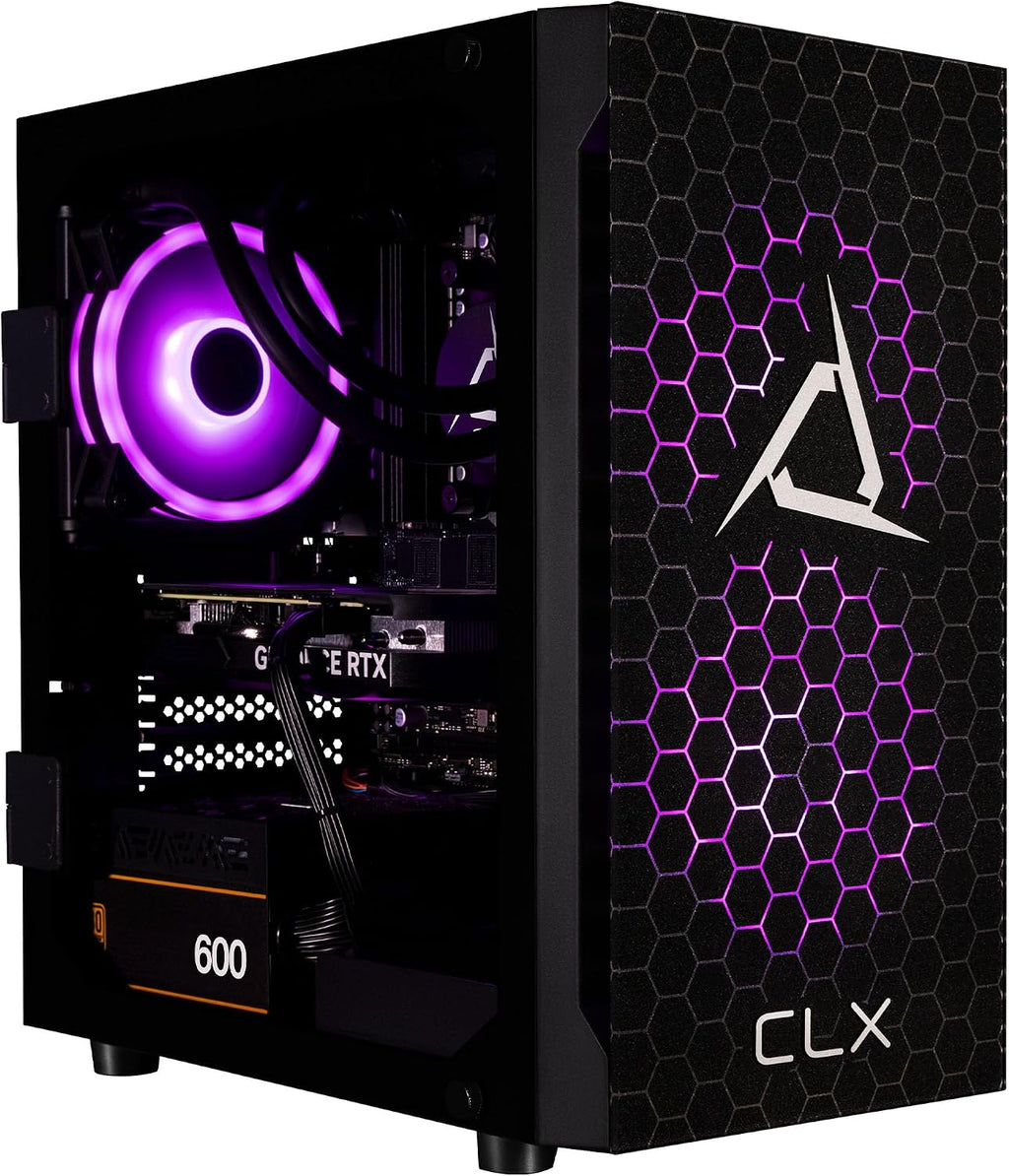 CLX Set Gaming Desktop - Liquid Cooled AMD Ryzen 7 7700X 4.5GHz 8-Core Processor, 32GB DDR5 Memory, GeForce RTX 4060 8GB GDDR6 Graphics, 1TB SSD, 2TB HDD, WiFi, Windows 11 Home 64-bit