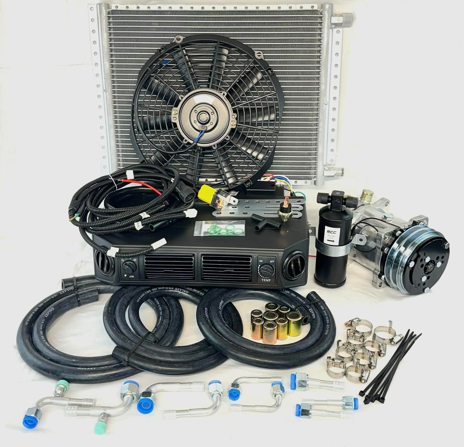 A/C KIT UNIVERSAL UNDERDASH EVAPORATOR 404-100 HEAT AND COOL 12V WITH ELECTRICAL HARNESS