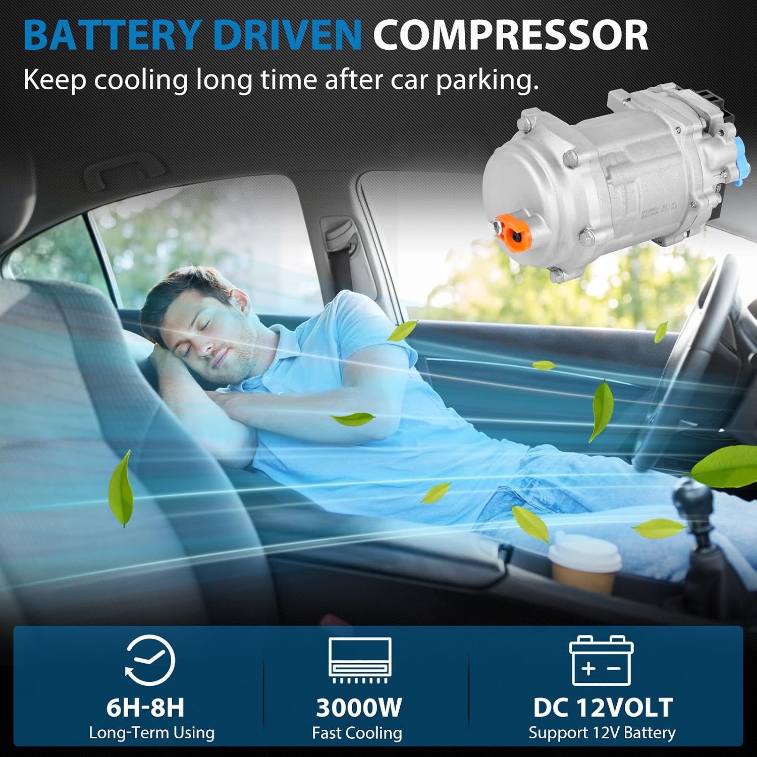 Universal 12 Volt DC Under Dash Air Conditioner Heating and Cooling 10000 BTU A/C Unit Kit, Electric Heater System with Evaporator Condenser Compressor for Classical Car Van Truck ATV Pickup Tractor