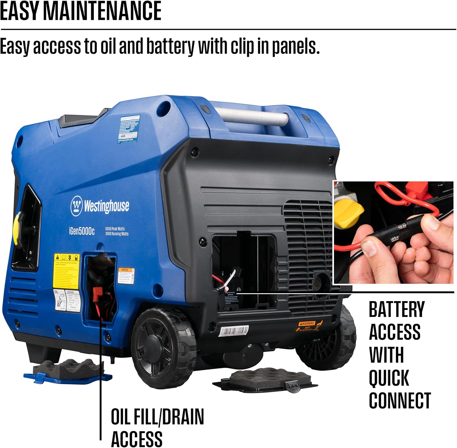 Westinghouse 5000 Peak Watt Super Quiet Portable Inverter Generator, Remote Electric Start with Auto Choke, RV Ready 30A Outlet, Gas Powered, CO Sensor, Parallel Capable