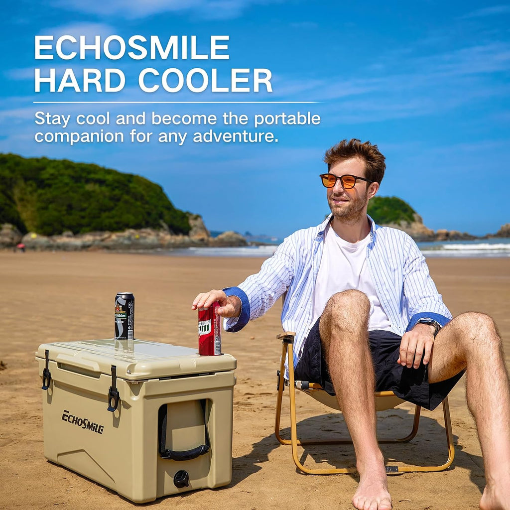 EchoSmile 25/30/35/40/60/75 Quart Rotomolded Cooler, Built to Stand up to The Rigors of The Journey