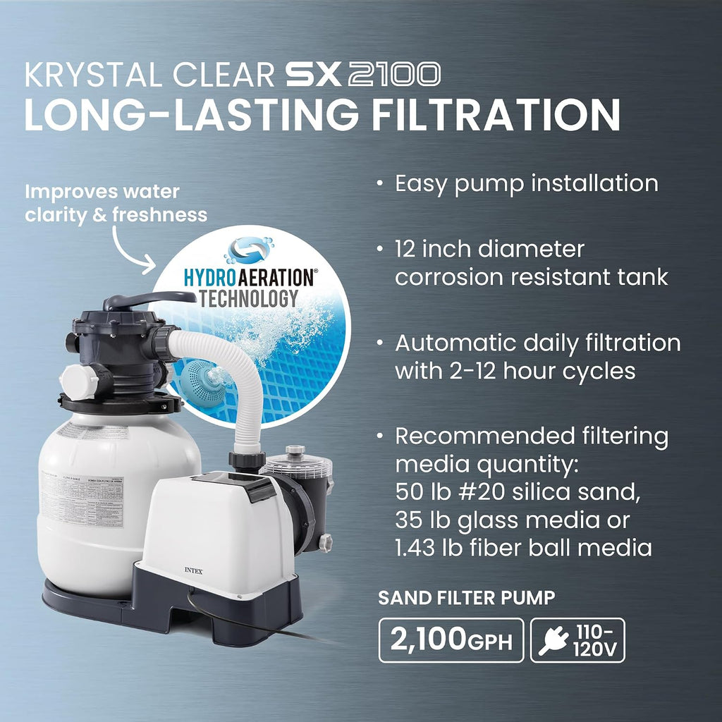 INTEX 26333EH Ultra XTR 20ft x 48in Above Ground Swimming Pool Set with Sand Filter Pump and Deluxe Automatic Vacuum Cleaner