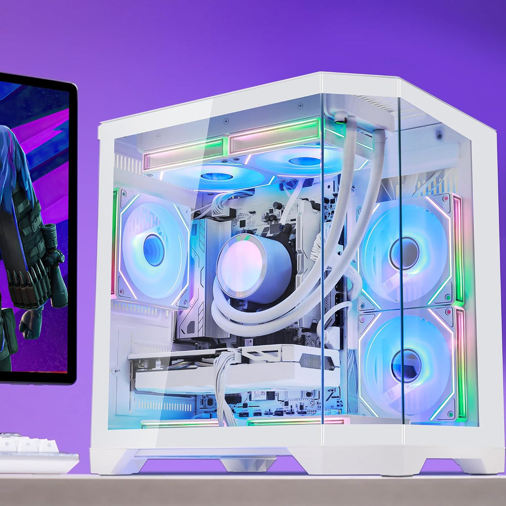 Ocean of Stars AI Ready Gaming PC Desktop -RTX 5070 12GB -AMD Ryzen 7 7800X3D 8-Core 4.2GHz -16GB DDR5 6000MHz RAM -1TB PCIe SSD - 850W PSU -Windows 11 -RGB Prebuilt PC Computer -White