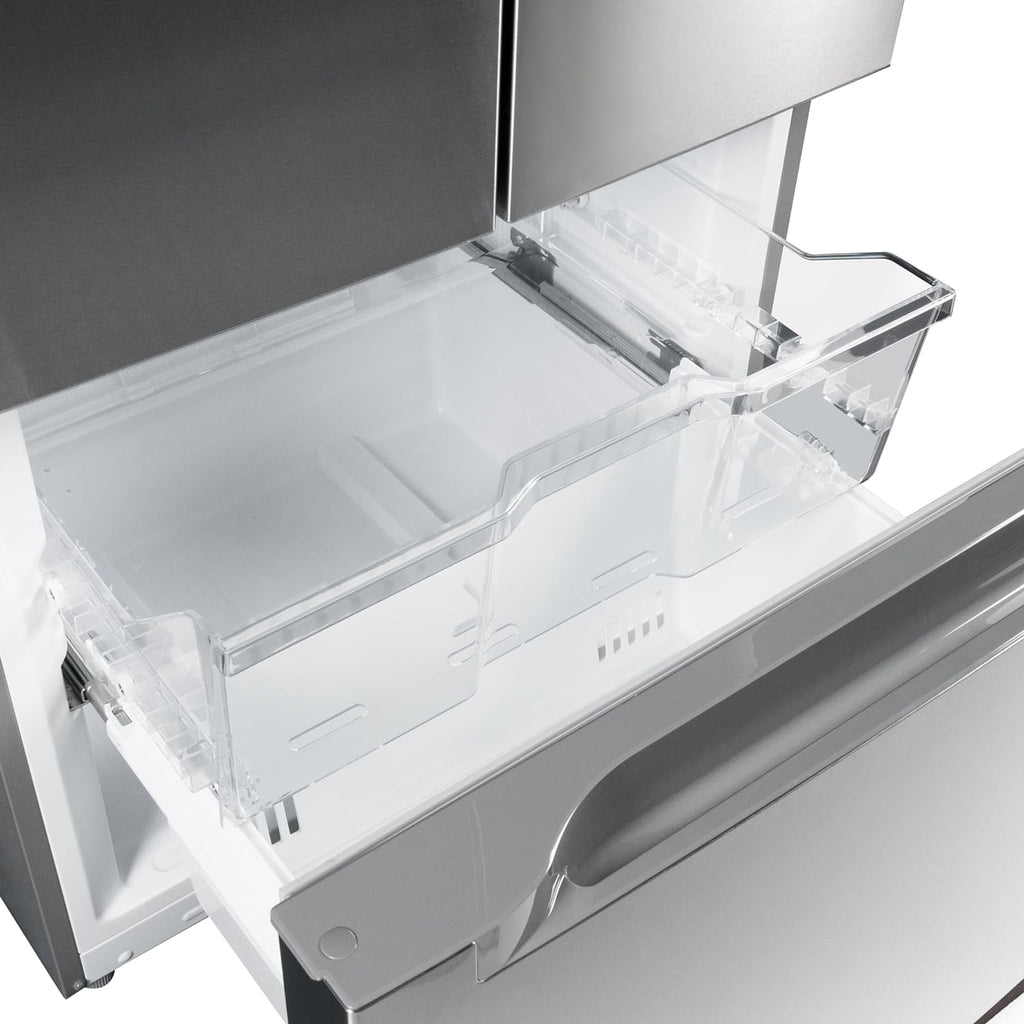 KoolMore 30-Inch and 18.5 cu. ft. Counter Depth French Door Refrigerator with Three Doors and Deep Freezer in Stainless-Steel (KM-RERFDSS-18C)