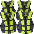 Hardcore Life Jacket 4 Pack Paddle Vest for Adults; Coast Guard Approved Type III PFD Life Vest Flotation Device; Jet ski, Wakeboard, Kayak; Ideal Extra Pontoon Boat Life Jacket