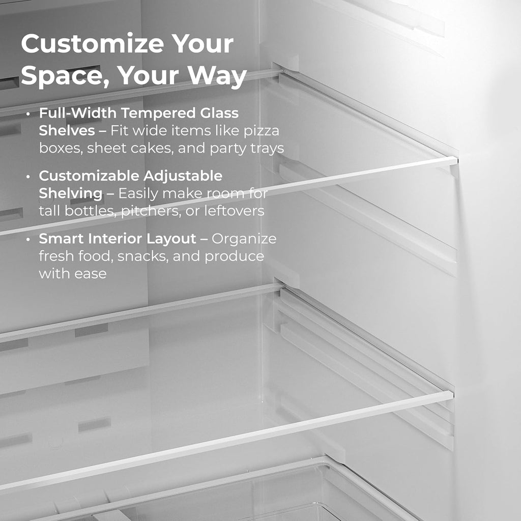 Kenmore 30' Top Mount Refrigerator with Freezer - Adjustable Shelving, Humidity-Controlled Crispers, LED Lighting, ENERGY STAR Certified, Garage Ready, 18.1 cu. ft. Capacity - White