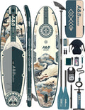 ABBOARD Inflatable Stand Up Paddle Board - Extra Wide Fishing Paddleboard with Sup Accessories Youth/Adults