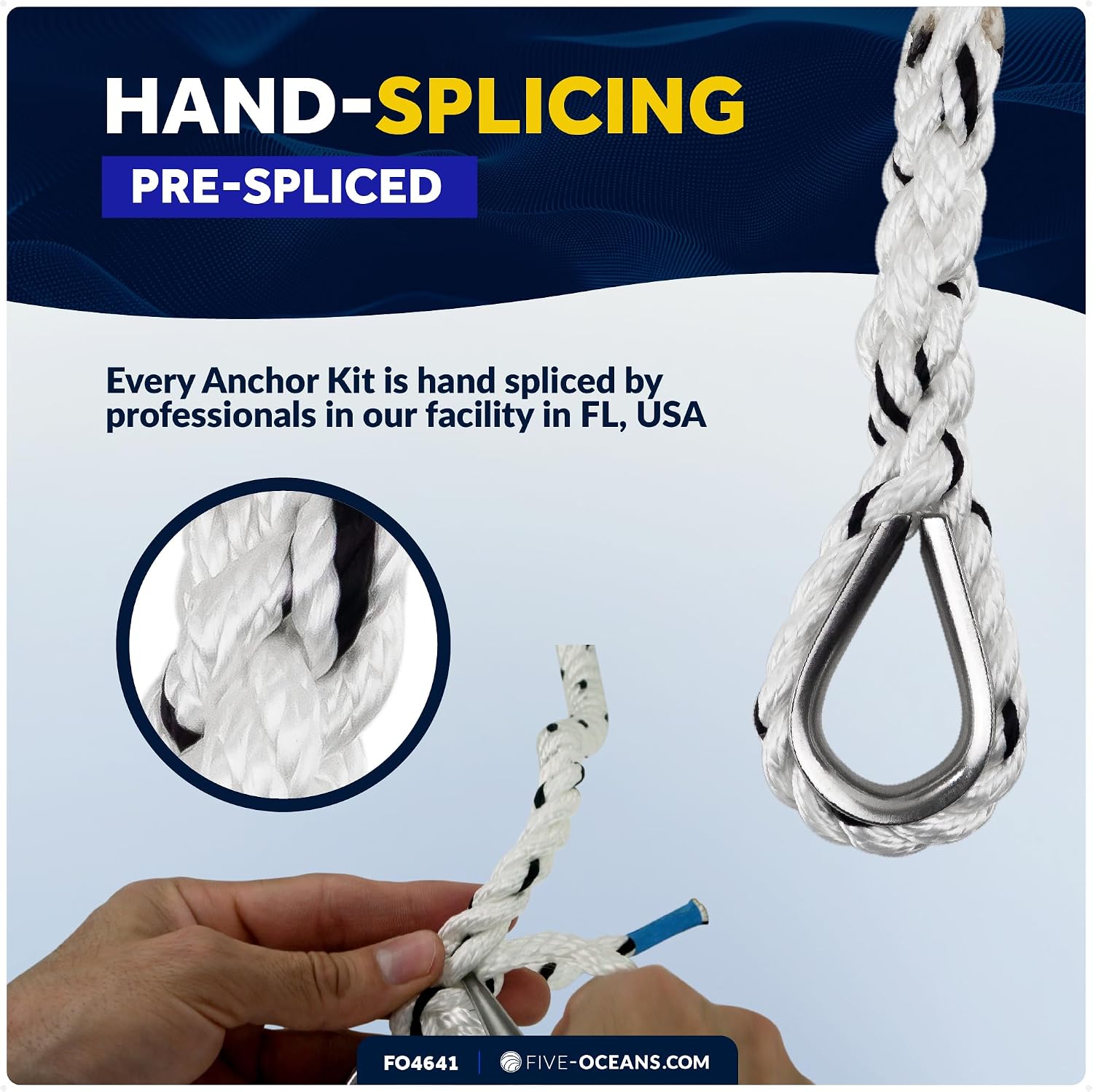 Five Oceans Fluke Boat Anchor, Heavy Duty Hot Dipped Galvanized Steel, Multiple Sizes – Ideal for Pontoon, Dinghies, Boats