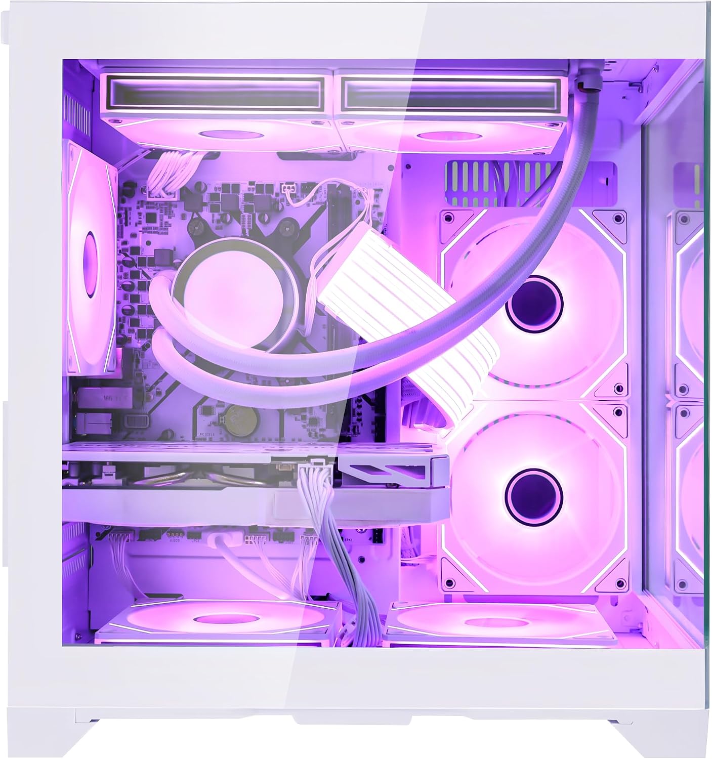 White RGB Prebuilt Gaming Desktop PC, AMD Ryzen 7 5700X 3.4GHz, GeForce RTX 5060 8GB, 32GB DDR4 RAM, 1TB PCIe SSD, 240mm AIO Liquid Cooler, WiFi Bluetooth, Windows 11 Gaming Tower Computer