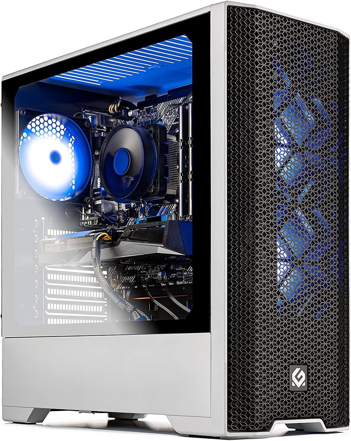 Skytech Gaming Blaze 3.0 Gaming Computer PC Desktop - Intel i5-10400F 2.9GHz, GTX 1650 Super, 500GB SSD, 16GB DDR4 3200, RGB Fans, AC WiFi, Windows 10 Home 64-bit, White