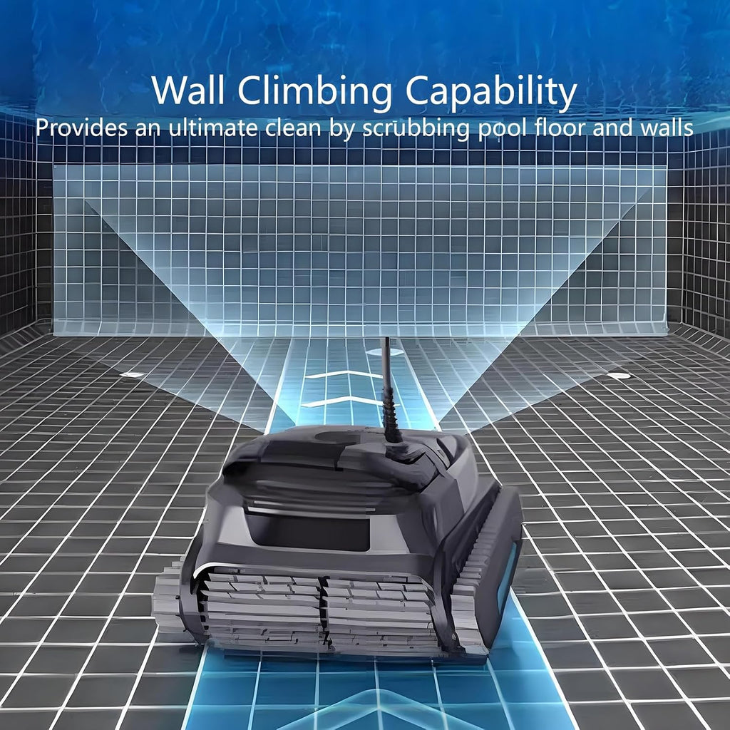Pool Vacuum Robot with Wall Climbing, Lightweight Cordless Robotic Pool Cleaner, Pool Robot Vacuum for Inground Pools, Smart Auto Clean