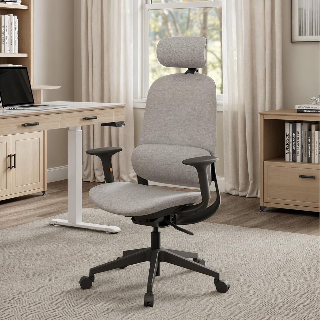 EUREKA ERGONOMIC Mesh Office Chair,Ergonomic Office Chair Lumbar Support,Comfortable Home Office Desk Chair with Adjustable Headrest & Armrests, Tilt Control Mechanism, Grey