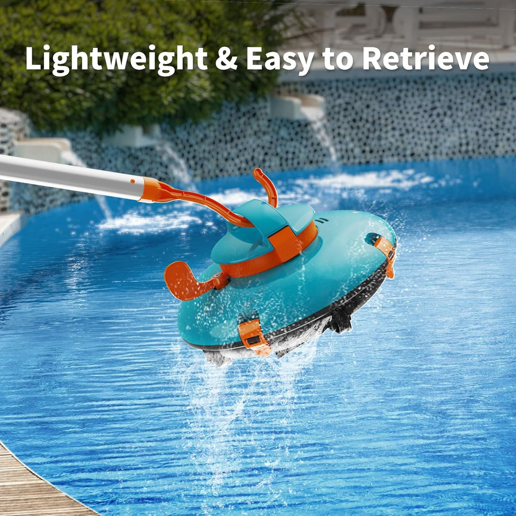 LVKE L1 Cordless Robotic Pool Cleaner, Pool Vacuum for Above Ground Pools, 70 Mins Runtime, 40W Powerful Suction, Strong Terrain-Climbing, Ideal for Flat Pools up to 38 Feet, Green