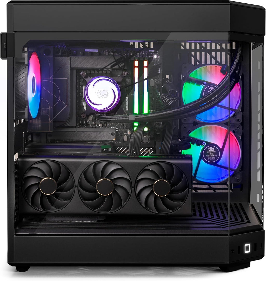 iBUYPOWER Y60 Black Gaming PC Desktop Computer Intel Core i9 14900F CPU, NVIDIA GeForce RTX 4060Ti 8GB GPU, 32GB DDR5 RGB 5200MHz RAM, 1TB SSD, Windows 11 Home,Gamer Keyboard and Mouse-Y60BI9N46T04