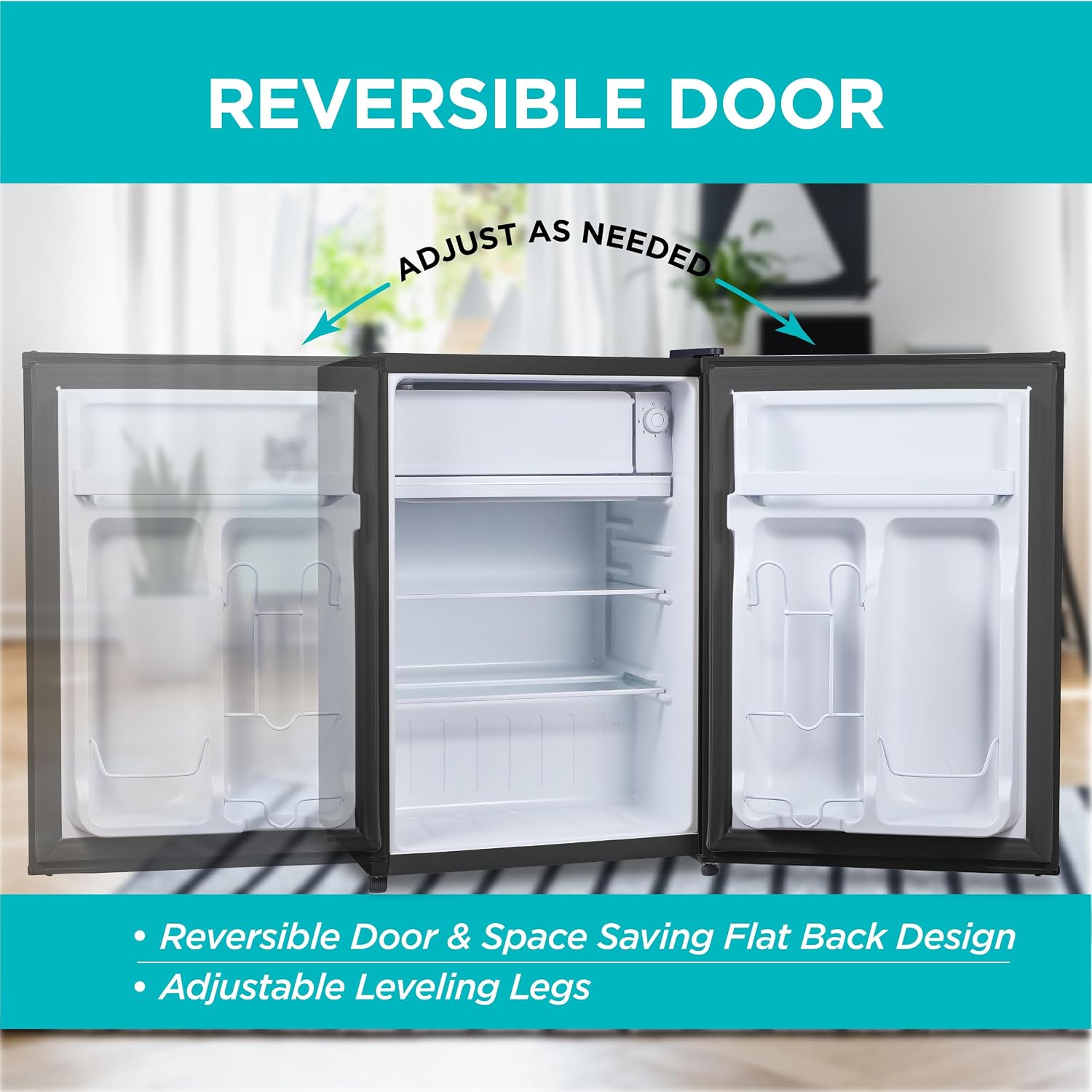 BLACK+DECKER 2.5 Cu. Ft. Compact Refrigerator, ENERGY STAR Certified, Single Door Mini Fridge with Chiller Compartment, Personal Fridge for Home or Dorm Room, R600a Refrigerant, BCRK25B, Black