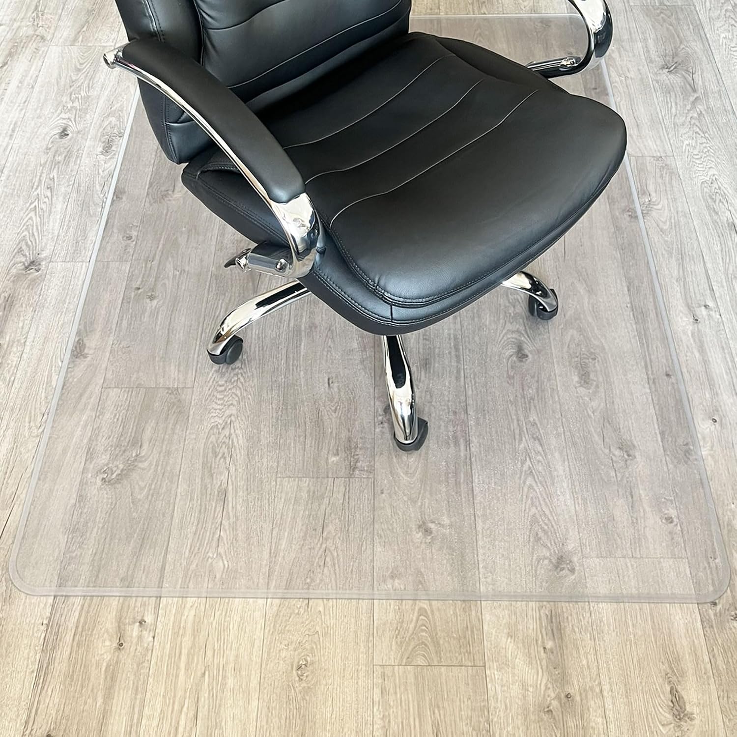 Marvelux Extra Thick Heavy Duty Polycarbonate Office Chair Mat & Floor Protector for Plush, High Pile & All Carpeted Floors & Hardwood Flooring, Clear Rectangular Chair Mat 46' x 53' x 1/5' Thick