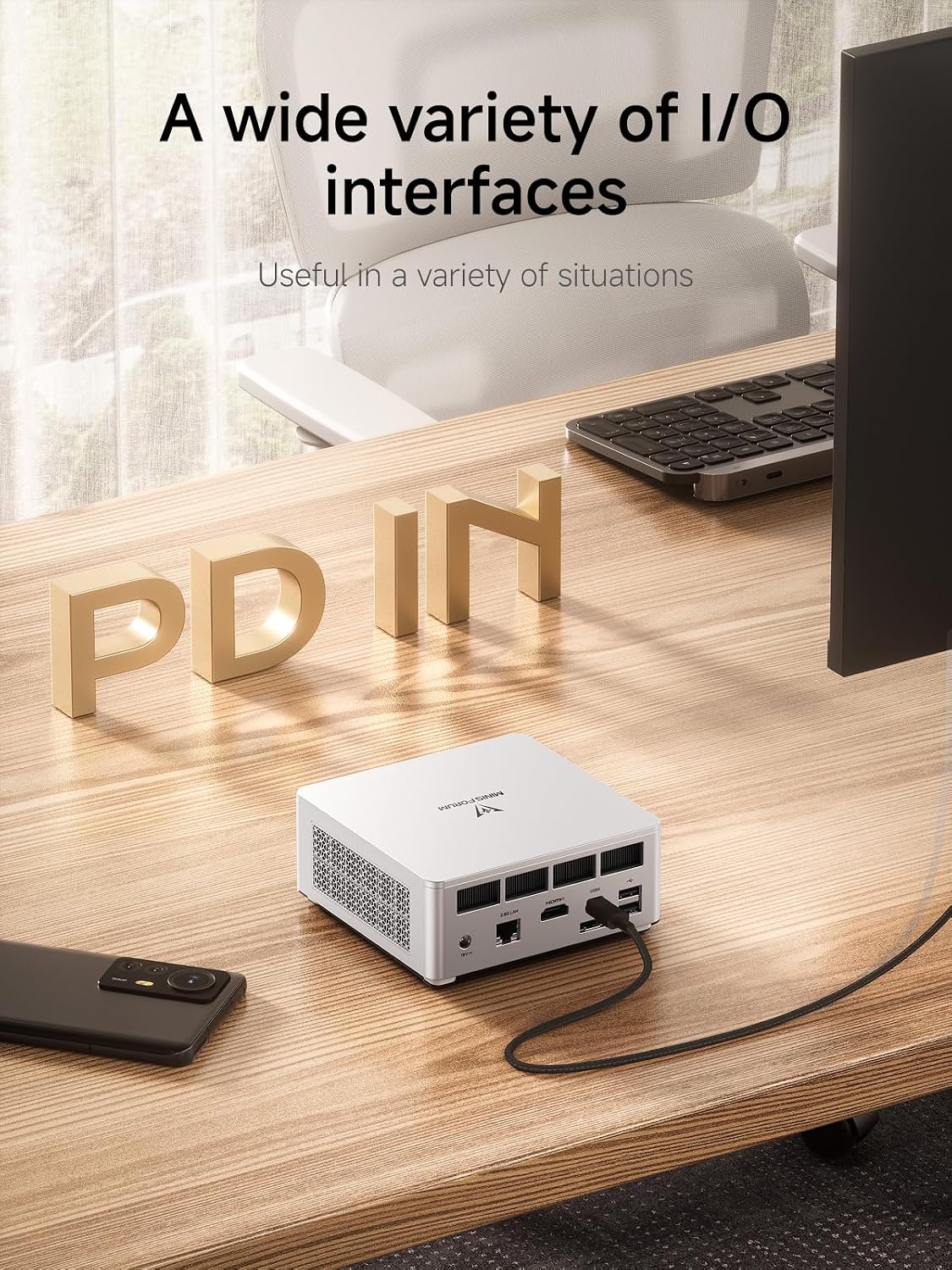 MINISFORUM DeskMini UM750L Slim Mini PC AMD Ryzen 5 7545U Small PC, 16GB LPDDR5 RAM+1TB PCIe4.0 SSD, HDMI/DP/USB4 Outputs, 2.5G LAN, WiFi 6E, 5xUSB Port AMD Radeon 740M Graphics Small Form Factor