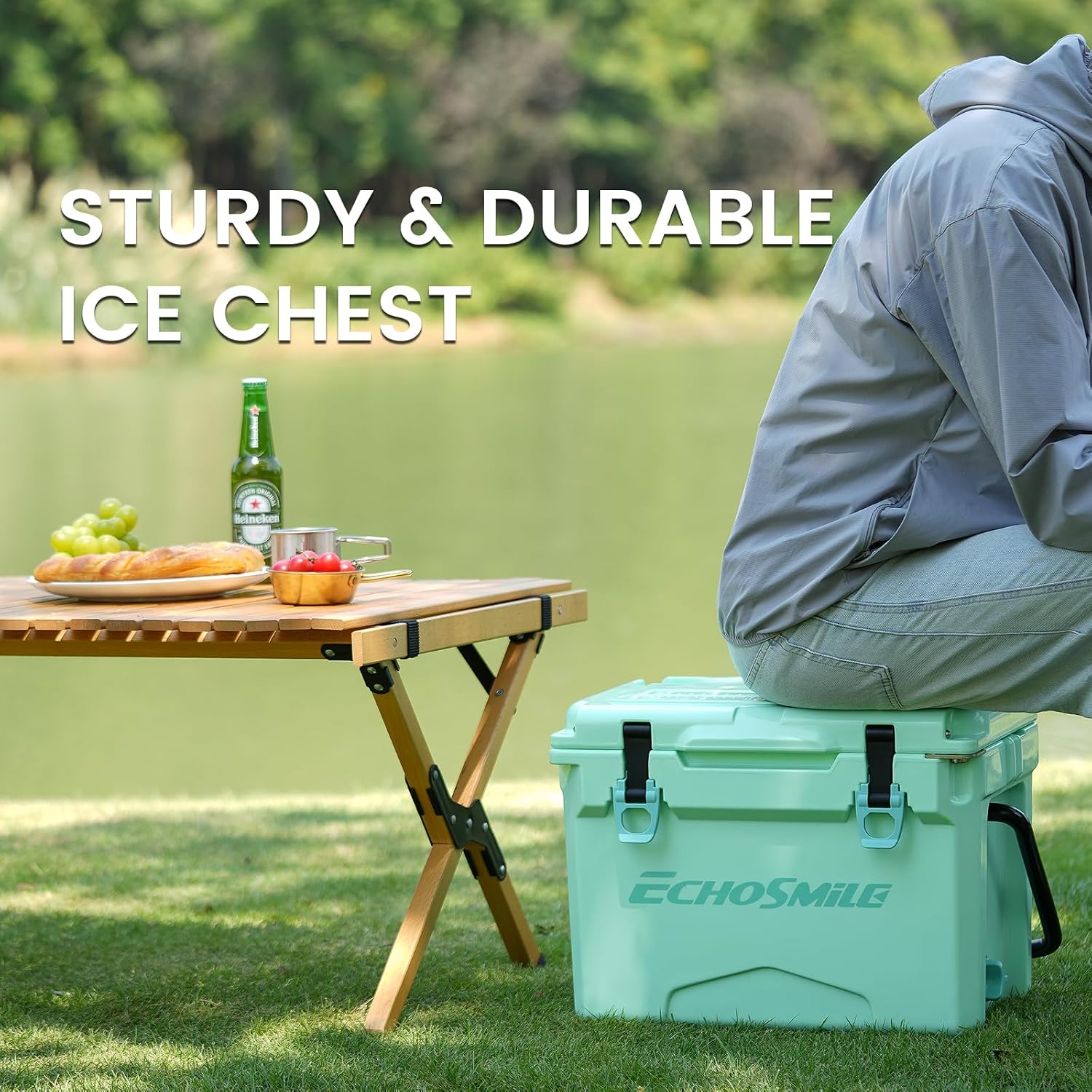 EchoSmile 12/18/25 Quart Rotomolded Cooler, Built to Stand up to The Rigors of The Journey