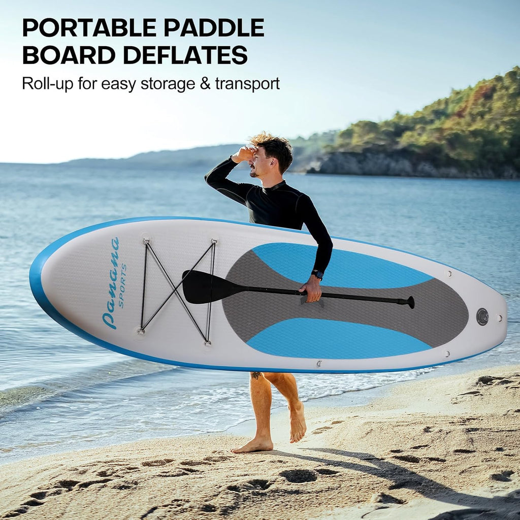 Panana Inflatable Stand Up Paddle Board, 10' SUP Paddleboard Kayak, Blow Up Paddle Boards for Adults Youth with Accessories Kit Anti-Slip EVA Deck